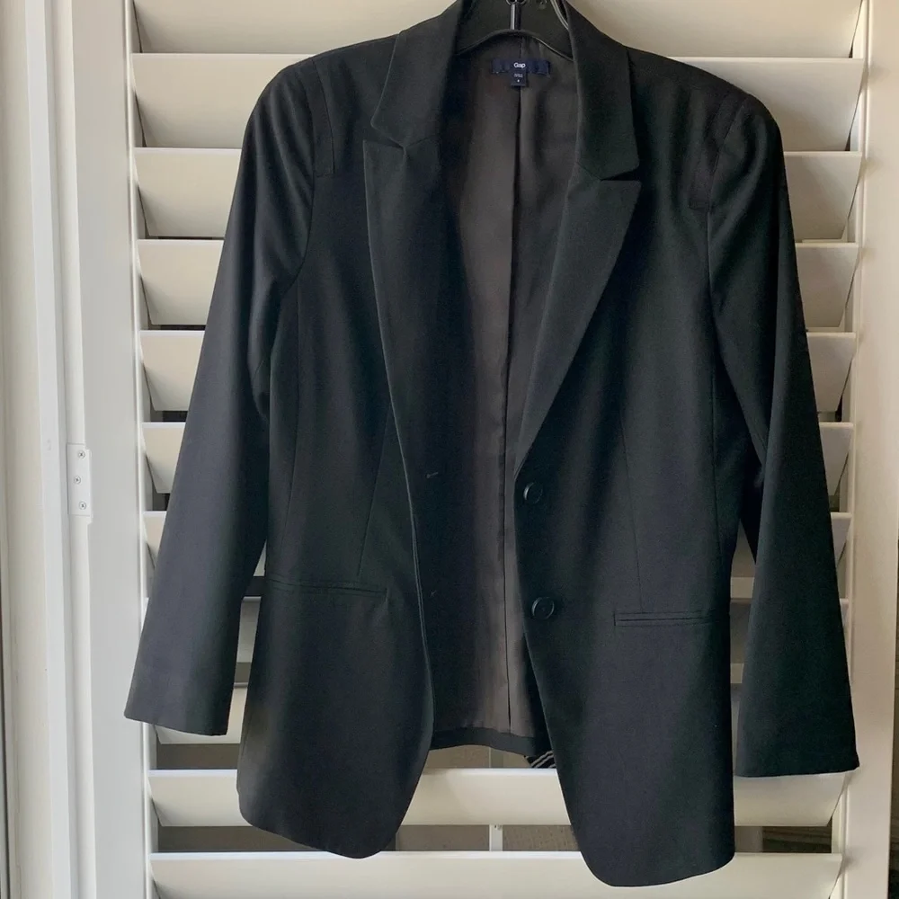 GAP Black Lined Fitted Blazer Jacket - Picture 6 of 8